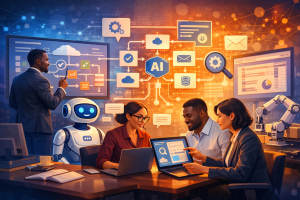 Business team using ai tools to automate workflows